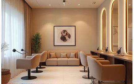 Interior of The London Hair Studio, showing stylish and welcoming decor