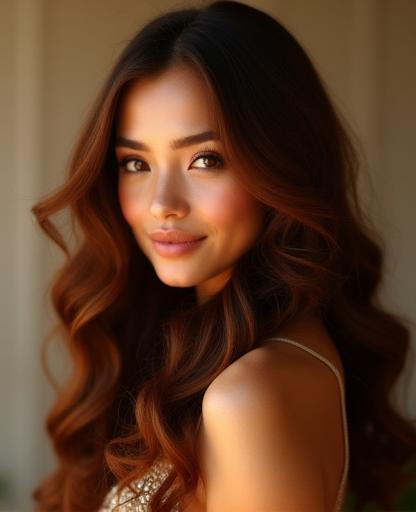 Long curled hairstyle for special events