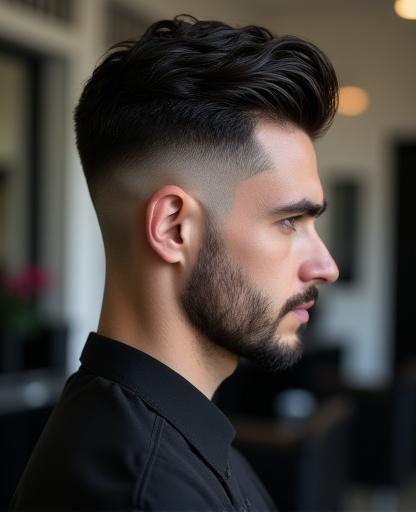 Classic men's fade haircut by our senior stylist