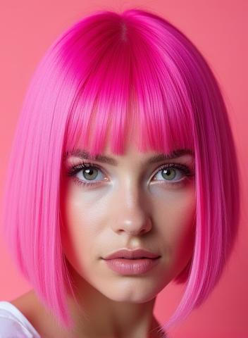 Vivid pink creative hair colouring for a bold look